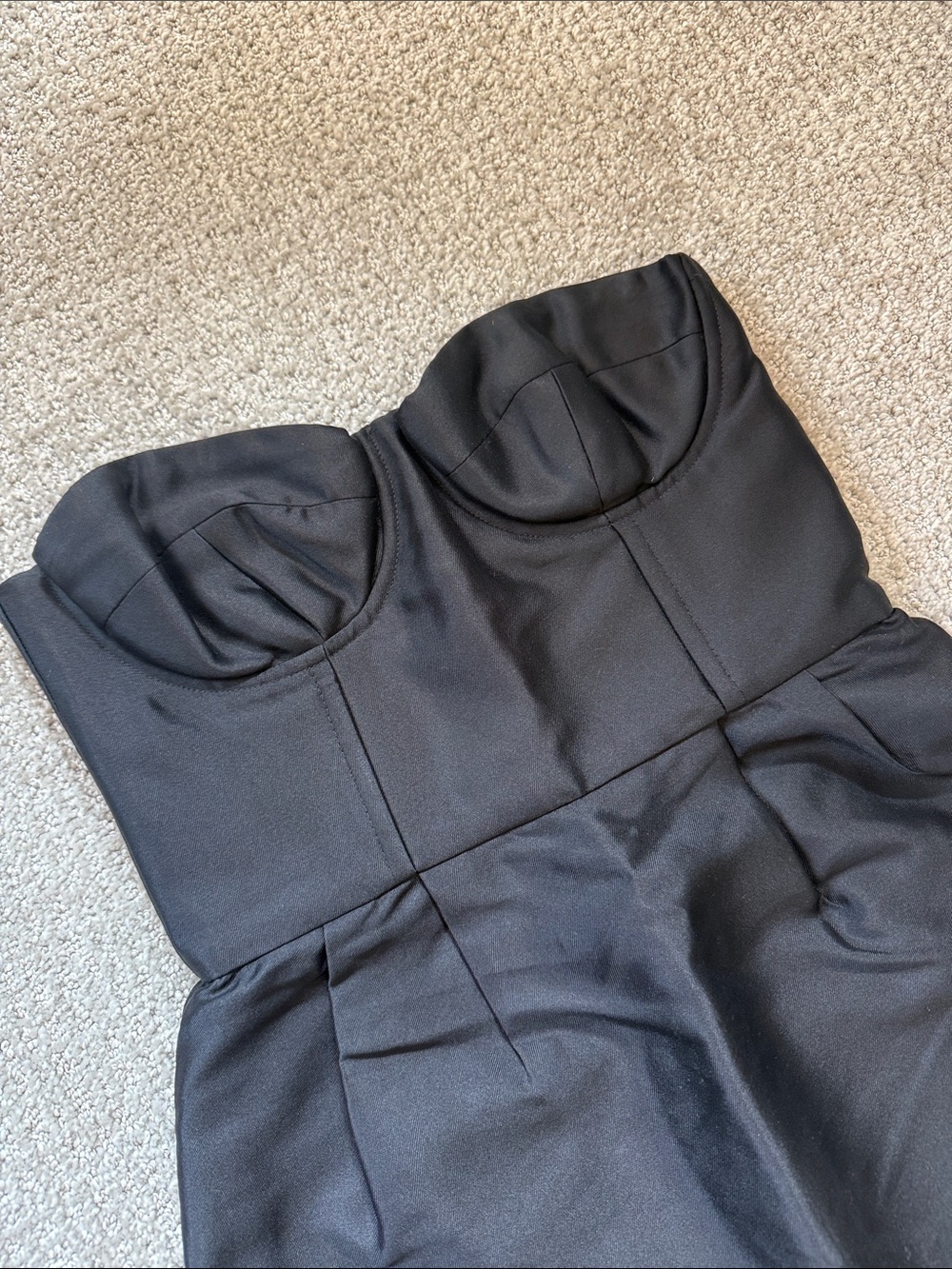 Jill Stuart Cocktail Strapless Black Silk Bustier Mini Dress Sz 0 circa 2009